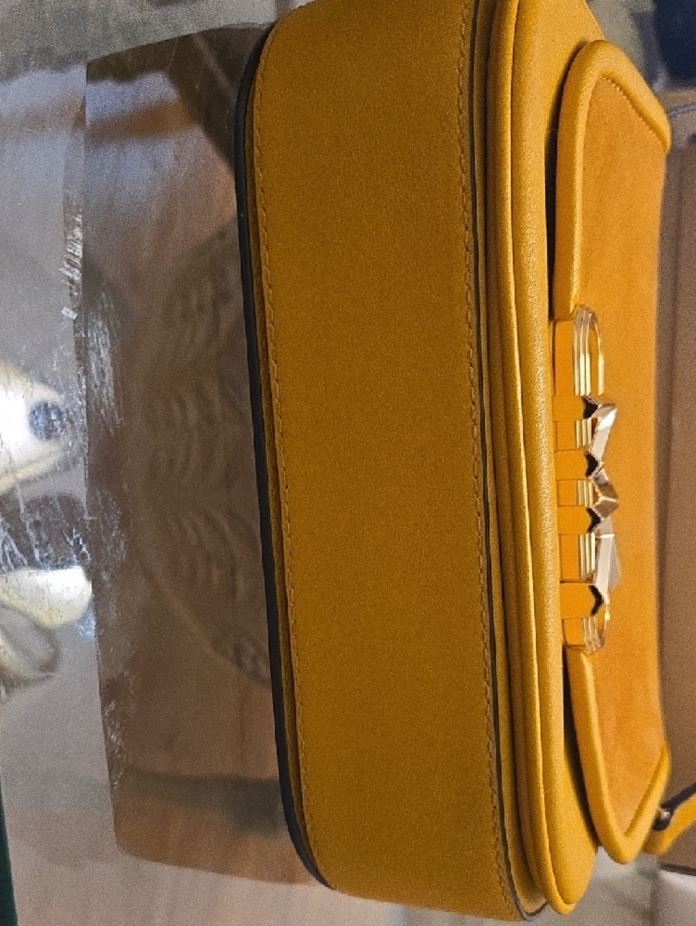 Michael Kors Yellow Suede-Accent Crossbody Bag - Picture 3 of 11